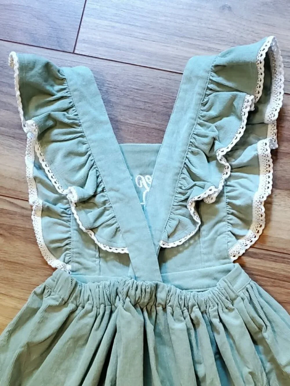 NWT Serendipity Monogramed K Apron Dress Size 5-6